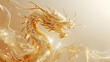 Chinese new year background of auspicious glossy gold dragon.