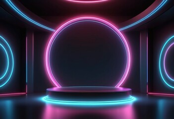 Wall Mural - glowing neon sign