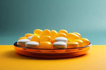 Leinwandbilder - Minimal, artistic rendering of a patch or transdermal medication.