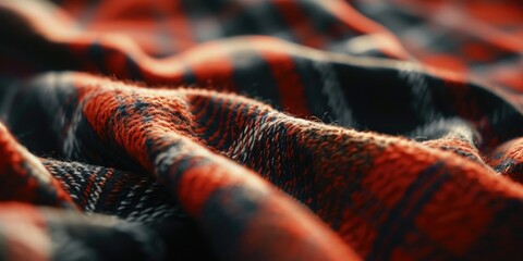 Aufkleber - A close up view of a red and black blanket. This versatile image can be used in various contexts