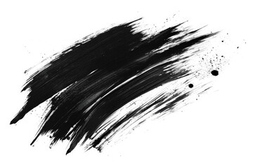 Poster - A simple black brush stroke on a clean white background. Perfect for graphic design projects or adding artistic elements to any design