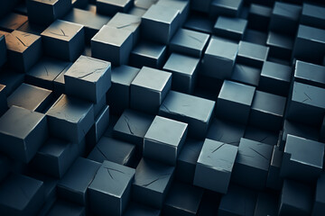 Aufkleber - Minimalist interpretation of interconnected blocks symbolizing blockchain.