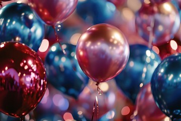 Poster - Colorful balloons floating in the air, perfect for celebrations and festive occasions