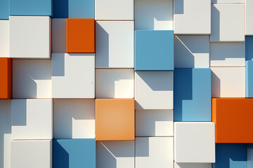 Poster - Clean, minimalistic design of digital blocks in a sequence.