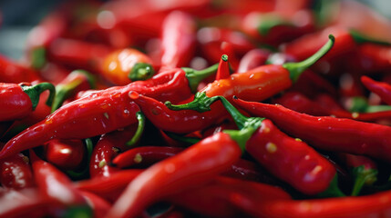 Aufkleber - A pile of red hot peppers sitting on top of a table. Perfect for adding a spicy touch to your culinary designs