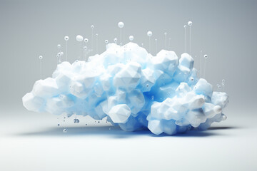 Poster - Simplistic design of a blockchain cloud in a minimalist style.