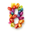 number eight made from tulips