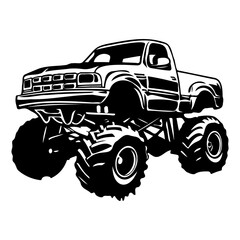 Monster truck silhouette Vector illustration