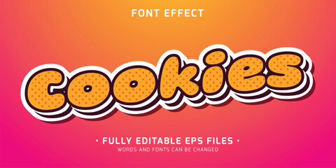 Wall Mural - editable vector 3d sticker style doodle font effect