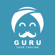guru logo icon design vector illustration. logo suitable for man related product, yoga, knowledge and traveling agency