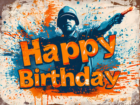 Happy Birthday, A Man With A Hat Pointing His Finger