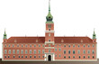Warsaw Royal Castle front view  vector illustration