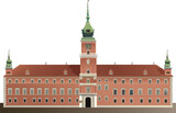 Fototapeta Tulipany - Warsaw Royal Castle front view  vector illustration
