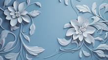 Vertical Blue Vintage Floral