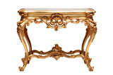 Rococo Giltwood Table Isolated On Transparent Background
