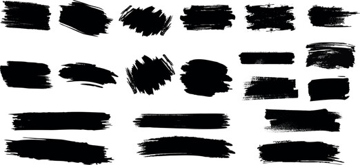 Canvas Print - brush strokes collection, isolated on white
