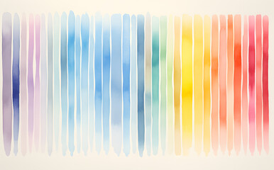 Canvas Print - Abstract watercolor background, rainbow color stripes