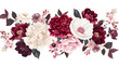 Leinwandbild Motiv Flower composition with peony, roses, hydrangea, dahlia, anemone, eucalyptus