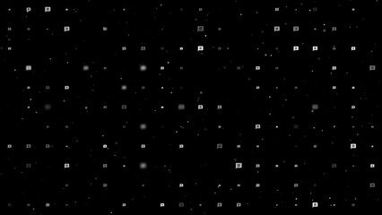 Poster - Template animation of evenly spaced chat symbols of different sizes and opacity. Animation of transparency and size. Seamless looped 4k animation on black background with stars
