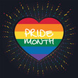Grafika LGBTQ+ z sercem Pride Month