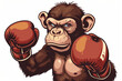 cartoon boxer monkey style
