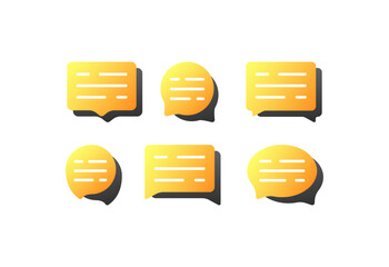Poster - Message bubbles icons. Flat, yellow, notification bubbles design, speech bubbles. Vector icons