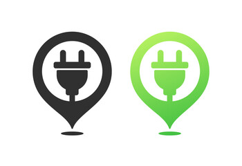 Poster - Outlet location icons. Different styles, geolocation icons socket design. Vector icons