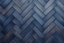 Blue Oak Wooden Floor Background. Herringbone Pattern Parquet Backdrop