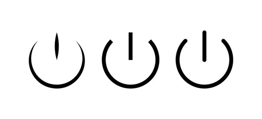 Poster - Power buttons. Silhouette, power button icons design. Vector icons