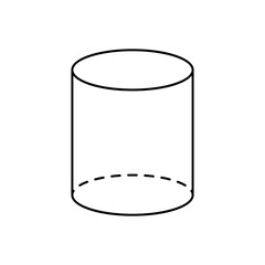 Poster - Cylinder shape icon. Outline, cylinder icon design. Vector icon