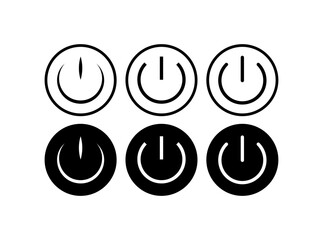 Poster - Power button icons. Silhouette, black, set of power buttons design. Vector icons