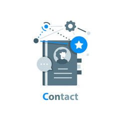 Poster - list of names and personal information,modern flat design concept for landing page website, mobile a
