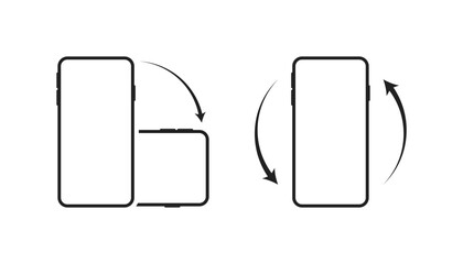 Aufkleber - Phone flip icons. Flat, phone rotation icons for button design. Vector icons