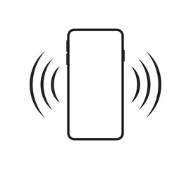 Aufkleber - Sound from phone mockup icon. Flat, phone signal, phone screen template, phone mockup. Vector icon