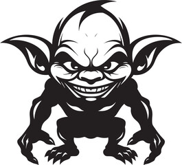 Malevolent Goblin Majesty Full Body Symbol Wicked Goblin Whimsy Cartoon Design