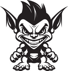 Poster - Wicked Goblin Whimsy Cartoon Design Devious Goblin Dynamics Evil Logo