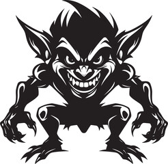 Canvas Print - MalevolentMinion Cartoon Goblin Logo SinisterSprite Full Body Goblin Emblem