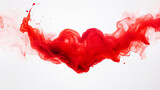 Fototapeta Koty - Red heart-shaped smoke on a plain background. Copy space. Design element for Valentine's Day.