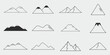 set icon mountain line art logo simple vector illustration template icon graphic design
