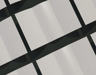 Poster - Showcase your content with this 3D illustration of a blank brochure mock-up, featuring a simple and harmonious background. Roll-Fold 297mm 210mm size.

