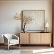 A renovated chair and lamp. Stylish, contemporary interior design with luxurious furniture. ai generative