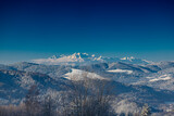 Fototapeta Fototapety do pokoju - Widok z Malnika nad Muszyną zimą. Zimowe krajobrazy.