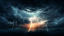 Thunder Dark Background Storm Lightning Ominous Dang