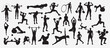 © Unknown Artist - Fitness and Gym Activity Silhouettes, art vector design