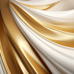 Aufkleber - Luxury white background with golden waves element