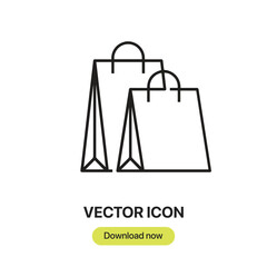 Poster - Shopping Bag icon vector. Linear-style sign for mobile concept and web design. Shopping Bag symbol illustration. Pixel vector graphics - Vector.	