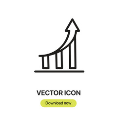 Fototapete - Growth icon vector. Linear-style sign for mobile concept and web design. Growth symbol illustration. Pixel vector graphics - Vector.	