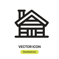 Poster - Wooden House icon vector. Linear-style sign for mobile concept and web design. Wooden House symbol illustration. Pixel vector graphics - Vector.	