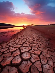 Wall Mural - cracked earth in the desert