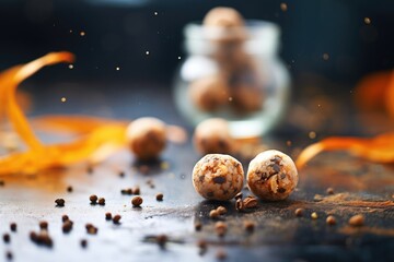 energy balls in half with visible date texture